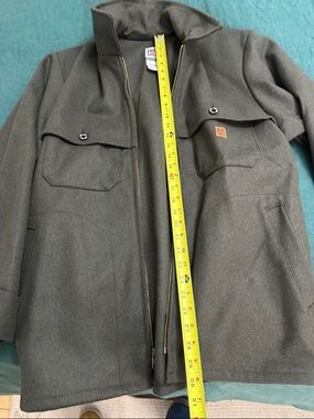 Men's Olive-Brown Wool Field Jacket with Utility Pockets